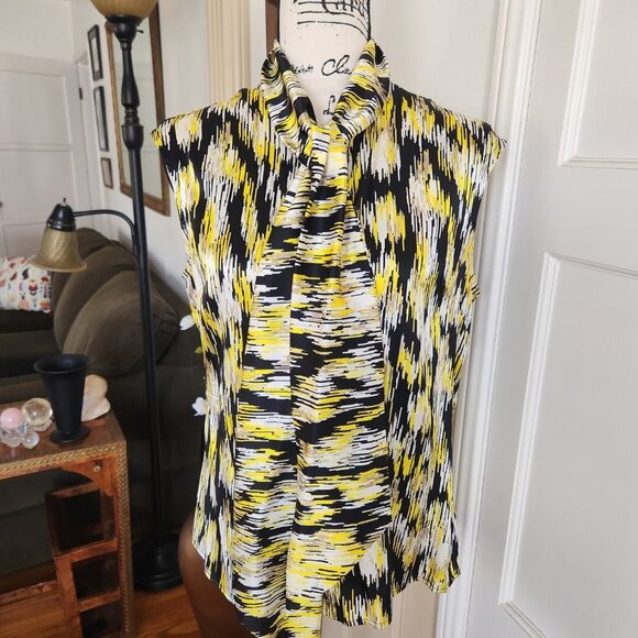 Buchanan and Kang Striking Blouse with Self Tie at Neck Sz 6 - Picture 6 of 11